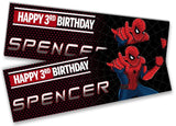 Personalised Birthday Banners Super Hero Design Children Kid Party Decoration 66