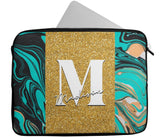 Personalised Any Name Marble Glitter Design Laptop Case Sleeve Tablet Bag 100