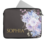 Personalised Any Name Floral Design Laptop Case Sleeve Tablet Bag 54