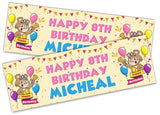 Personalised Birthday Banners Generic Design Children Kids Party Decoration 43