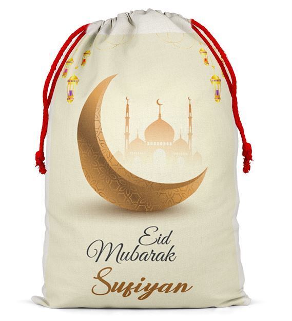 Personalised Eid Sack Bag Boy Girl eid Gift idea Stocking Bag 11