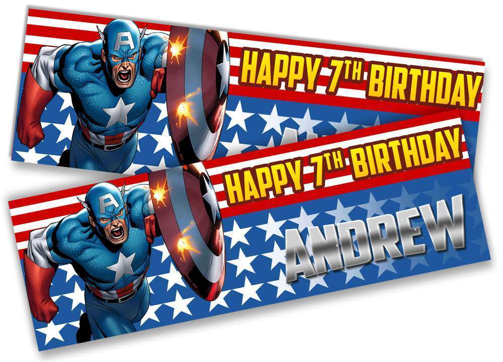 Personalised Birthday Banners Super Hero Design Children Kid Party Decoration 63