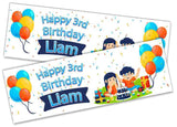 Personalised Birthday Banners Generic Design Children Kids Party Decoration 223