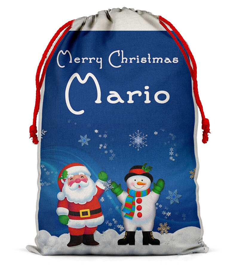 Personalised Christmas Sack Santa Bag Xmas Boy Girl Gift Stocking Bag 1