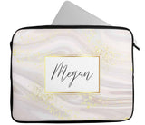 Personalised Any Name Marble Design Laptop Case Sleeve Tablet Bag 69