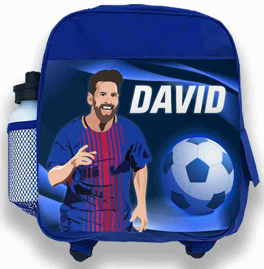 Personalised Kids Backpack Any Name Lionel Messi Boys Children School Bag  524