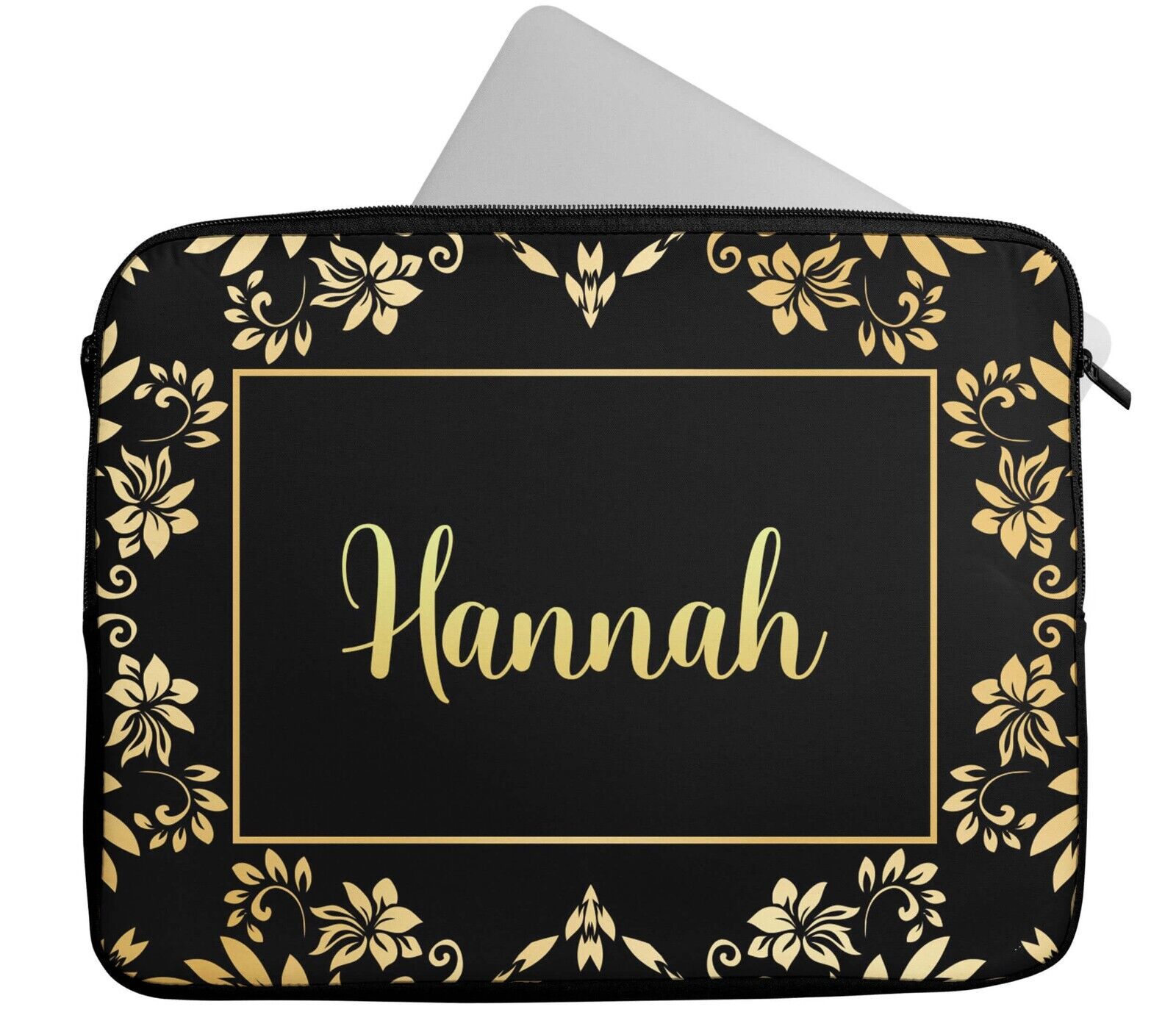 Personalised Any Name Floral Design Laptop Case Sleeve Tablet Bag 10