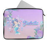 Personalised Any Name Mermaid Design Laptop Case Sleeve Tablet Bag 14