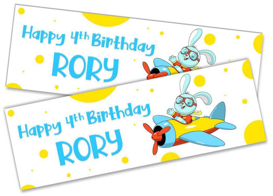 Personalised Birthday Banners Generic Design Children Kids Party Decoration 200