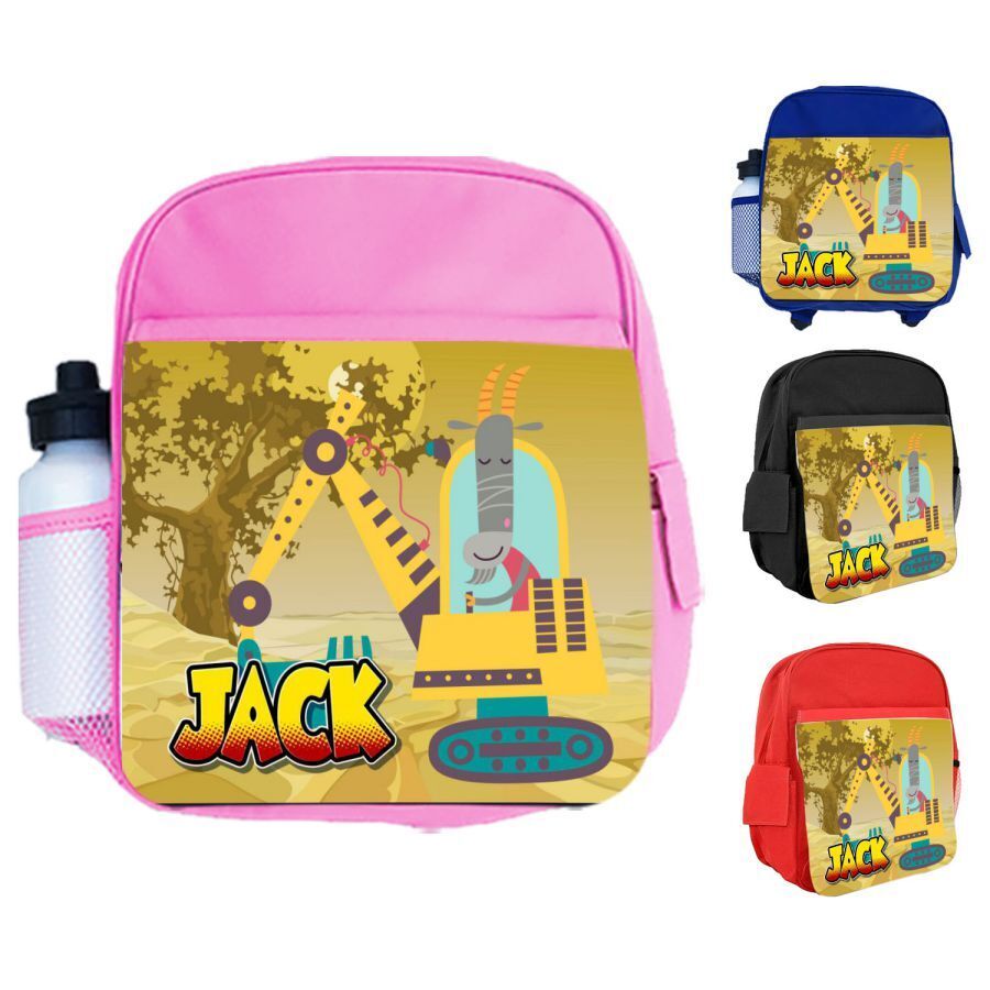 Personalised Kids Backpack Any Name Animal Design Boys Girls kid School Bag 61