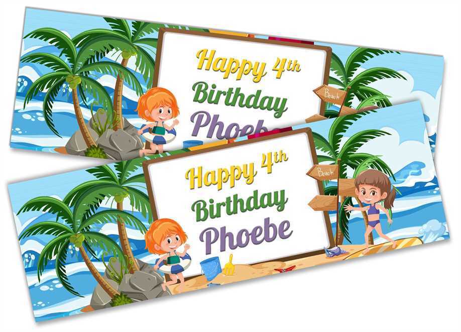 Personalised Birthday Banners Generic Design Children Kids Party Decoration 166