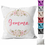 Personalised Cushion Floral Sequin Cushion Pillow Printed Birthday Gift 52