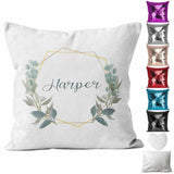 Personalised Cushion Floral Sequin Cushion Pillow Printed Birthday Gift 47