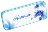 Personalised Any Name Floral Pencil Case Tin Children School Kids Stationary 13