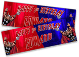 Personalised Birthday Banners Super Hero Design Children Kid Party Decoration 63