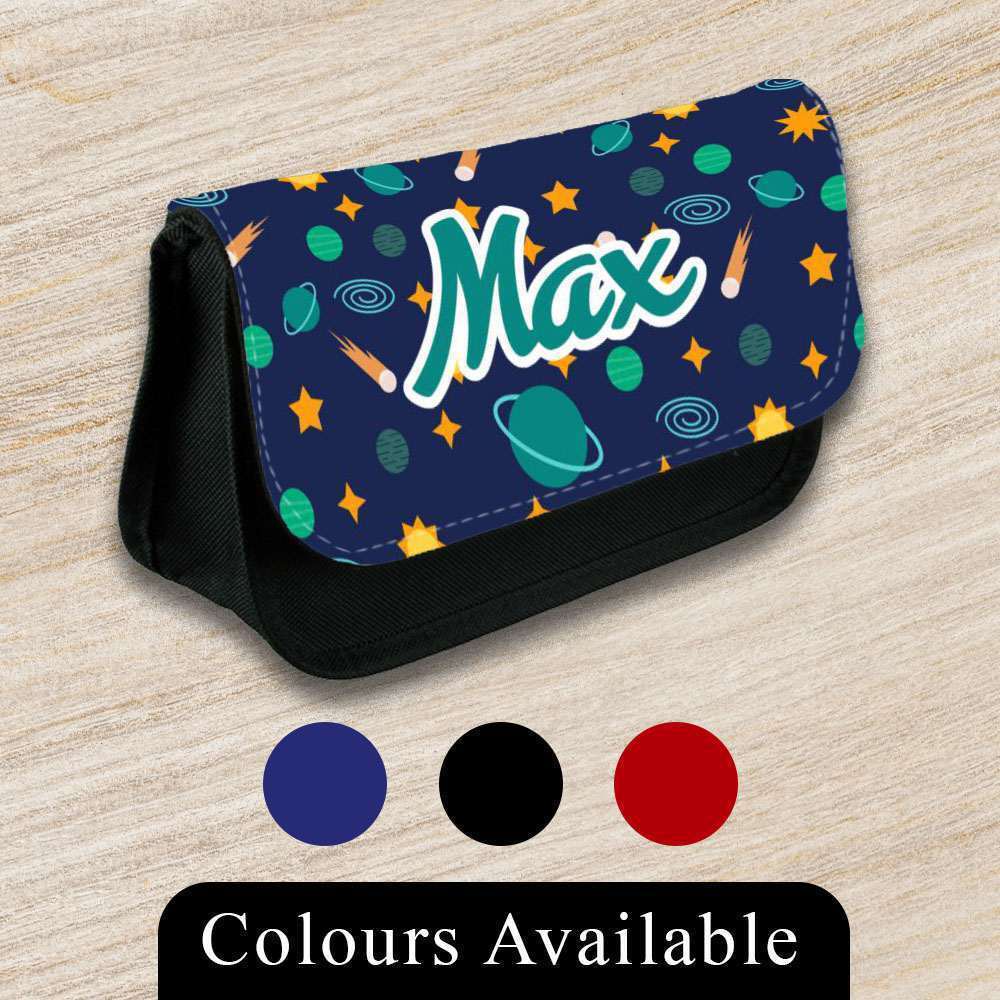 Personalised Pencil Case Space Girls Boys Stationary Kids School Bag 19