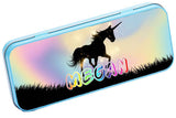 Personalised Any Name Unicorn Pencil Case Tin Children School Kids Stationary 27