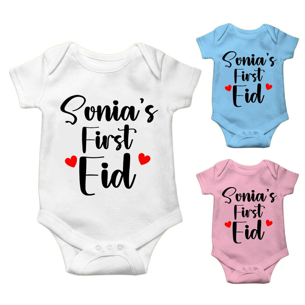 Personalised Eid Baby Vest Baby grow Little baby body suit 10