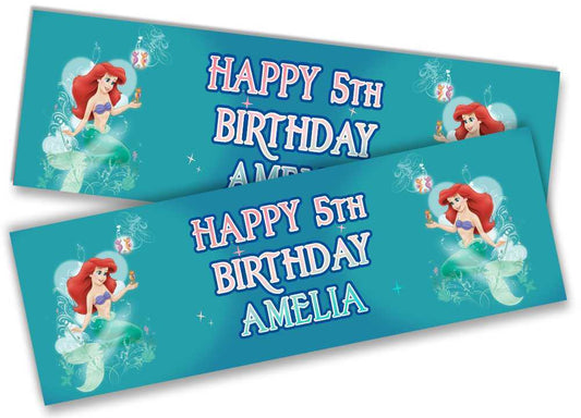 Personalised Birthday Banners Mermaid Design Children Kids Party Decoration 68