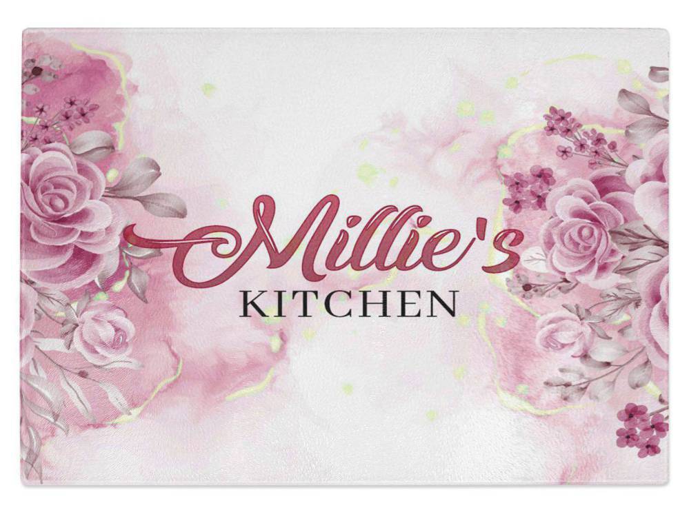 Personalised Any Name Kitchen Glass Chopping Board Item Gift 8