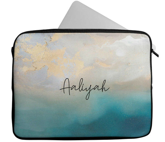 Personalised Any Name Marble Design Laptop Case Sleeve Tablet Bag Chromebook 12
