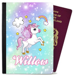 Personalised Unicorn kids Passport Cover Holder Any Name Holiday Accessory 19