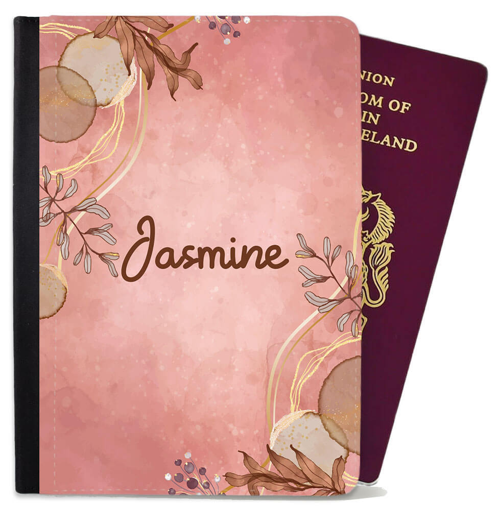 Personalised Floral Children Passport Cover Holder Any Name Holiday Accessory 1