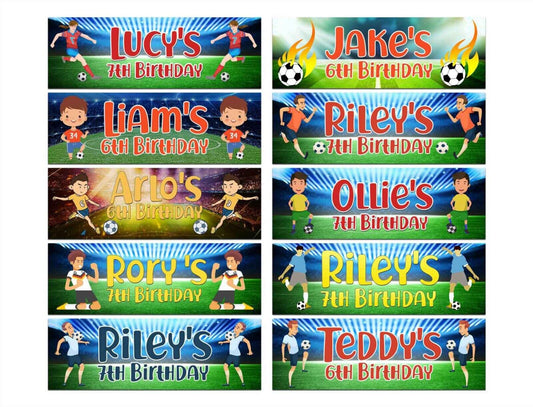 Personalised Birthday Banners Football Design Children Kids Party Decoration 57