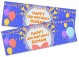 Personalised Birthday Banners Balloon Design Children Kids Party Decoration 75