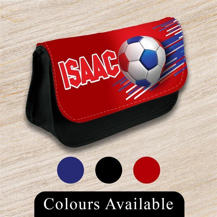 Personalised Pencil Case Football Girls Boys Stationary Kids School Bag 30