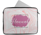 Personalised Any Name Marble Design Laptop Case Sleeve Tablet Bag 92