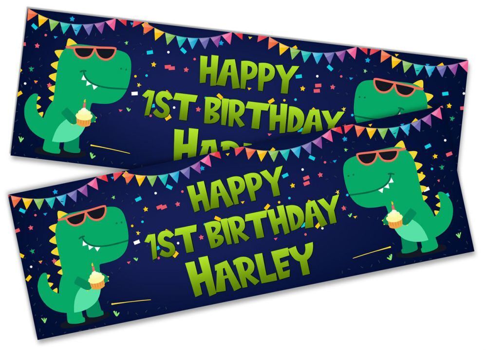 Personalised Birthday Banners Generic Design Children Kids Party Decoration 117