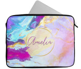 Personalised Any Name Marble Design Laptop Case Sleeve Tablet Bag 69