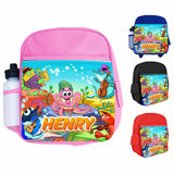 Personalised Kids Backpack Any Name Fish Design Boys Girls kids School Bag 11