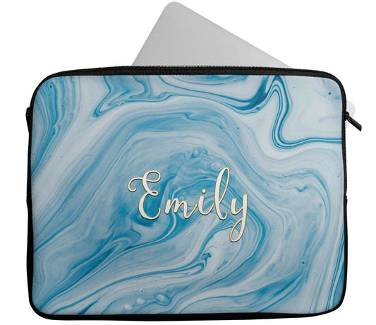 Personalised Any Name Marble Laptop Case Sleeve Tablet Bag Chromebook Gift 13