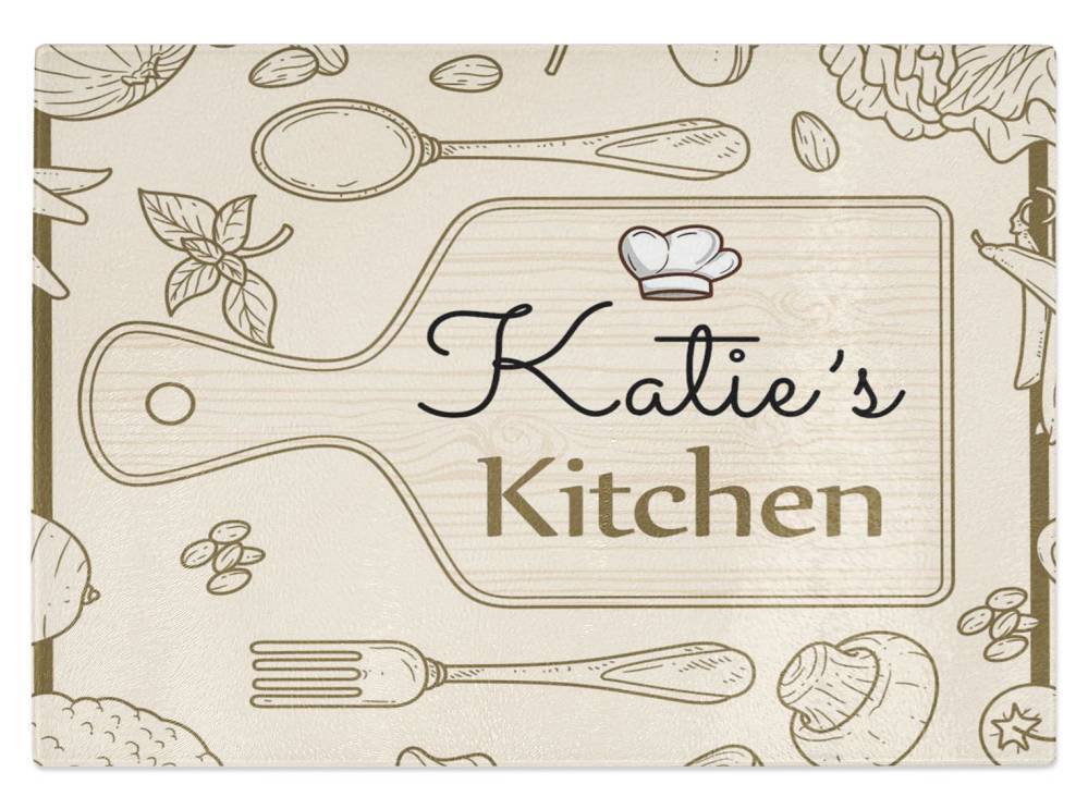 Personalised Any Name Kitchen Glass Chopping Board Item Gift 13