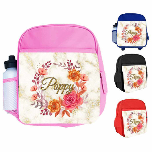 Personalised Kids Backpack Any Name Floral Design Boys Girls kid School Bag 17