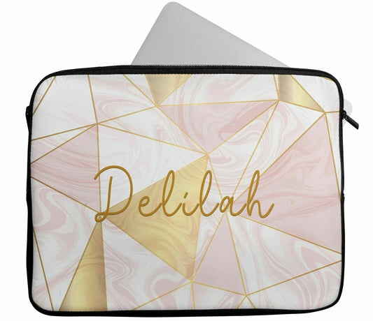 Personalised Any Name Triangle Design Laptop Case Sleeve Tablet Bag Chromebook