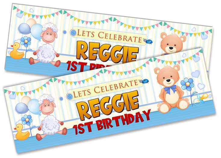 Personalised Birthday Banners Generic Design Children Kids Party Decoration 244