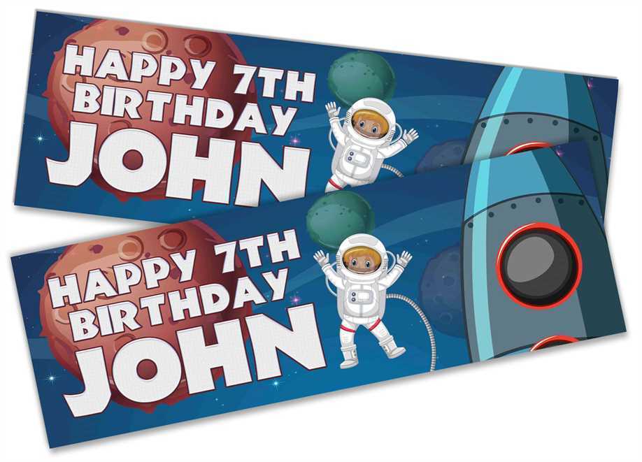 Personalised Birthday Banners Space Design Children Kids Party Decoration 53