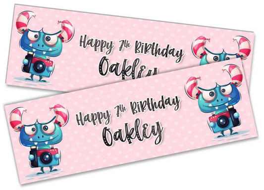 Personalised Birthday Banners Generic Design Children Kids Party Decoration 197