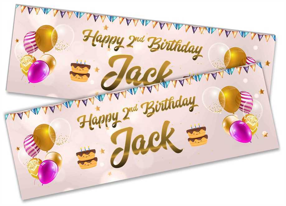 Personalised Birthday Banners Generic Design Children Kids Party Decoration 133