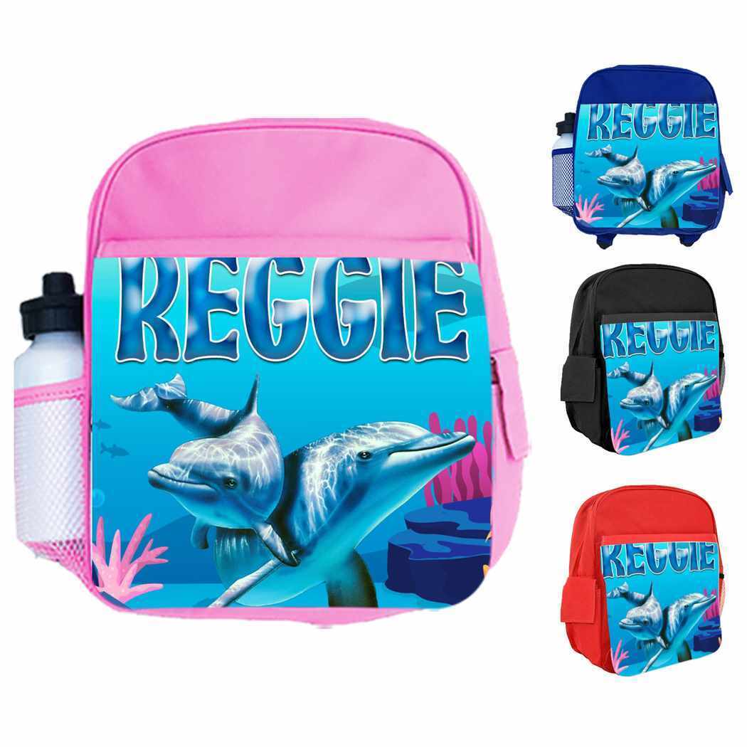 Personalised Kids Backpack Any Name Fish Design Boys Girls kids School Bag 10