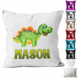 Personalised Cushion Dinosaur Sequin Cushion Pillow Printed Birthday Gift 20