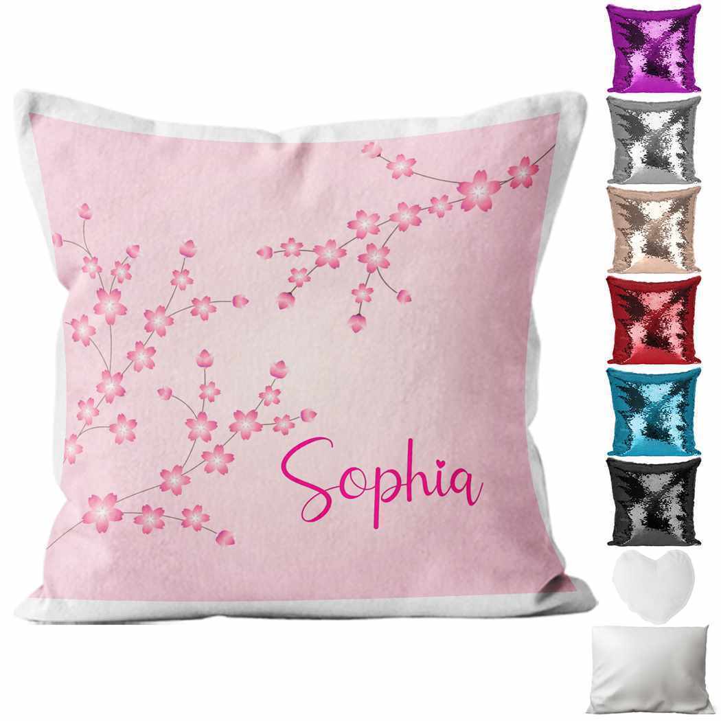 Personalised Cushion Floral Sequin Cushion Pillow Printed Birthday Gift 22