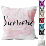 Personalised Cushion Floral Sequin Cushion Pillow Printed Birthday Gift 97