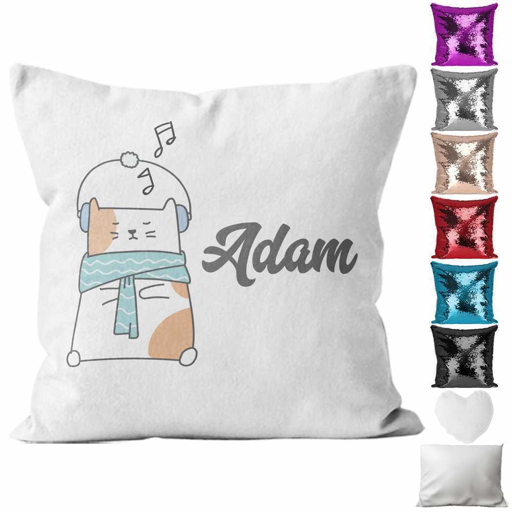 Personalised Cushion Animal Sequin Cushion Pillow Printed Birthday Gift 107