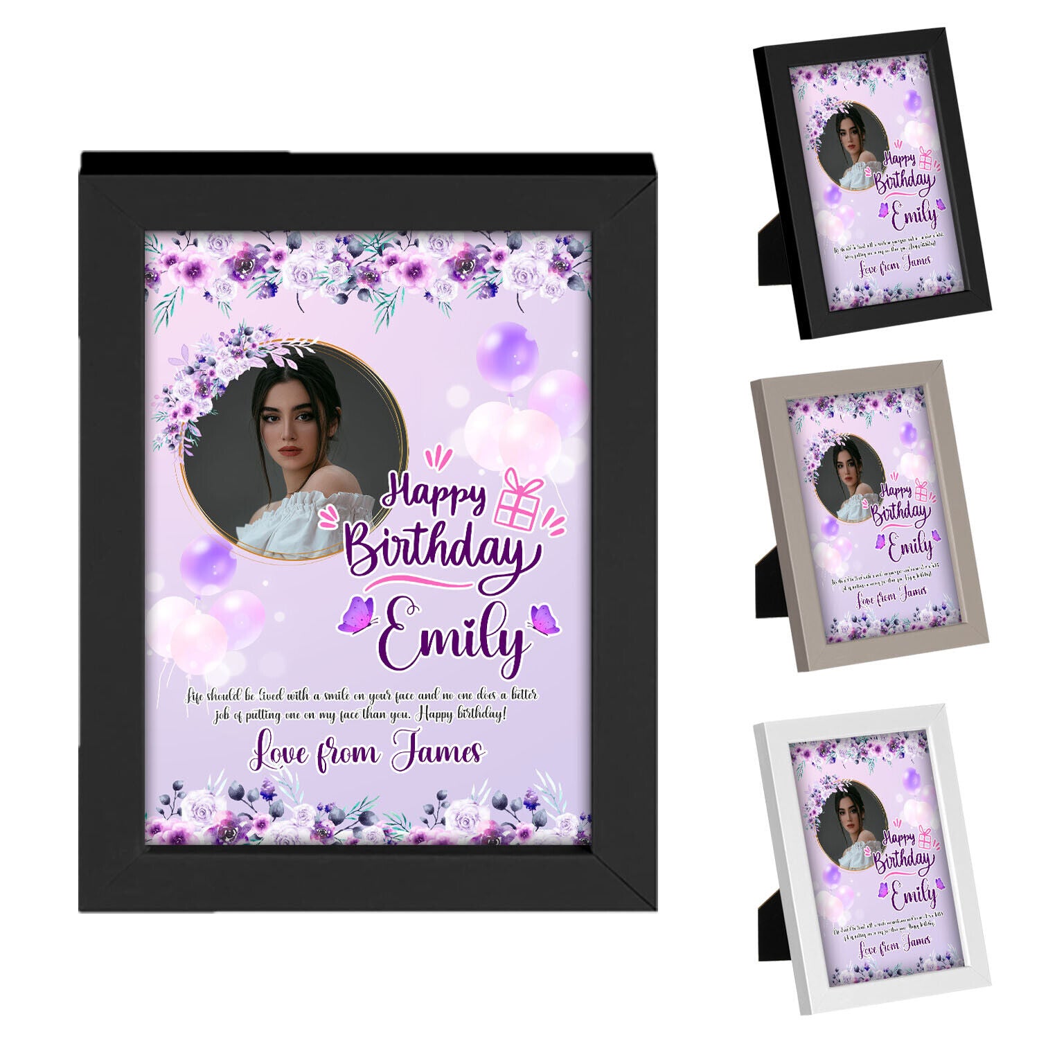 Personalised Birthday Wooden Frames Any Name Children Party Decoration Gift 12