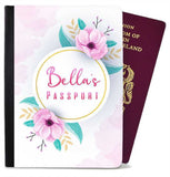 Personalised Floral Children Passport Cover Holder Any Name Holiday Accessory 29