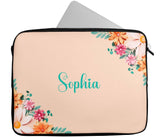 Personalised Any Name Floral Glitter Design Laptop Case Sleeve Tablet Bag 11